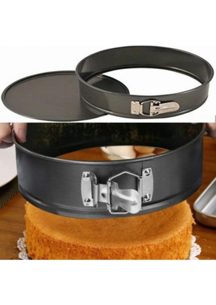 18 cm yuvarlak kelepçeli kek kalıbı, çıkabilen alt, Teflon, siyah, 1 parça modelleri