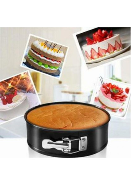 18 cm yuvarlak kelepçeli kek kalıbı, çıkabilen alt, Teflon, siyah, 1 parça fırsatları