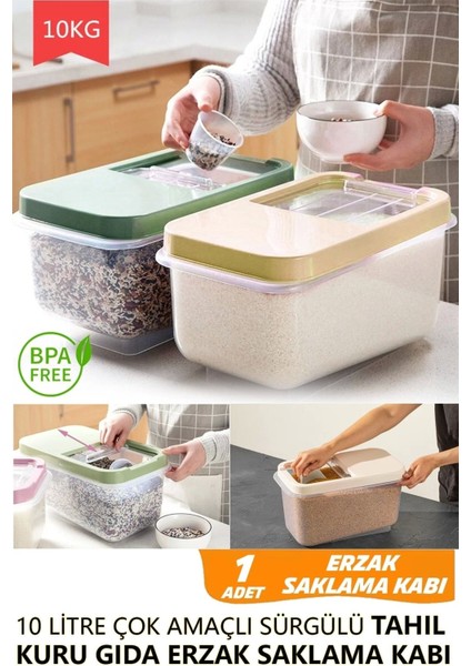 Multibox Tahıl Mama Bakliyat Un Vs. Şeffaf Sürgülü Kapak Erzak Saklama Kabı !