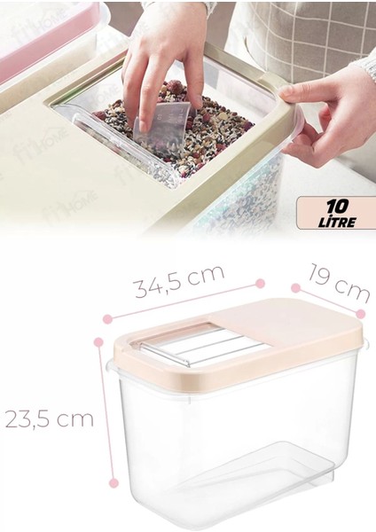 Multibox Tahıl Mama Bakliyat Un Vs. Şeffaf Sürgülü Kapak Erzak Saklama Kabı !