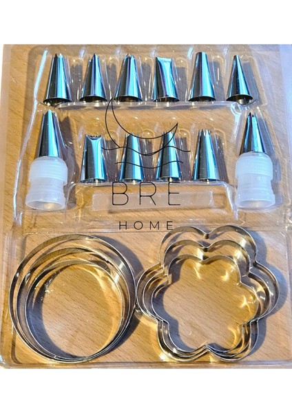 20 Parça Metal Duylu Kurabiye Kalıbı Pasta Kek Süsleme Seti