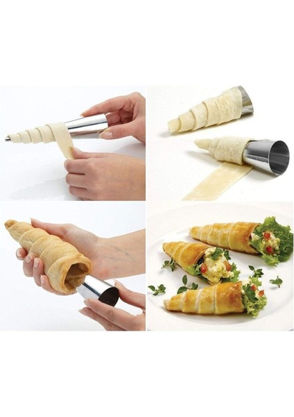 12cm Boy Narkalıp Külah Tatlısı Kalıbı, 10 adet, paslanmaz çelik, şık ve kullanışlı. modelleri