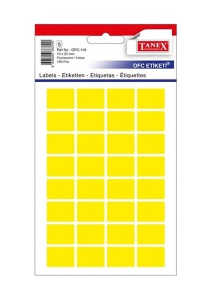 Etiket OFC-110 Sarı 10 Lu Paket - 5 Paket