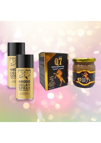 Q7 Ballı Bitkisel Karışımlı Macun 50 Gram+2 Kutu 48000 Ozel Sprey