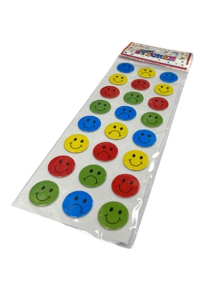Sticker Gülen Yüz Renkli - 6 Adet