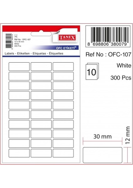 Etiket 10LU OFC-107 Yapışkanlı - 2 Adet