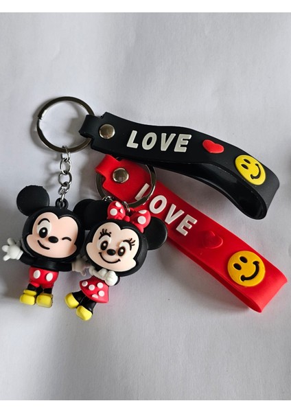 Mickey ve Minnie Silikon Çift Anahtarlığı ve Çanta Aksesuarı modelleri