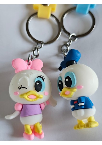 Donald ve Daisy Ördek Silikon Çift Anahtarlığı ve Çanta Aksesuarı