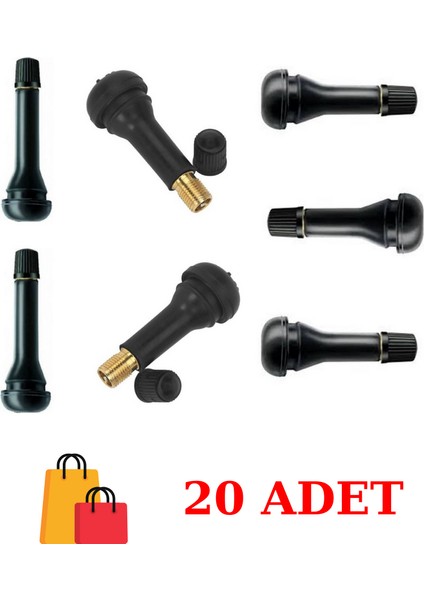 Sibop Oto Lastik Kauçuk Sibop Seti 20 Adet Takım +1 Yedek