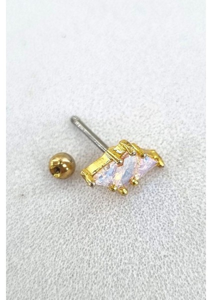 Markiz Kesim Tragus Piercing 6 mm Bar Arkası Top