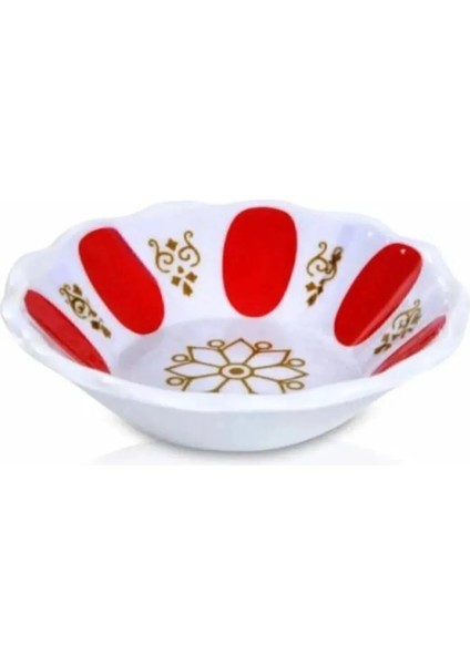 ( 12 Adet ) Melamin Çay Tabağı | Kahveci Çay Tabağı Kırmızı Beyaz Klasik fiyatları