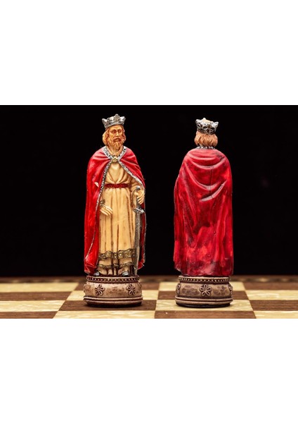 Camelot Temalı Lüks Satranç Figürleri Orta Boy Şah 8 cm(Sadece Figür)