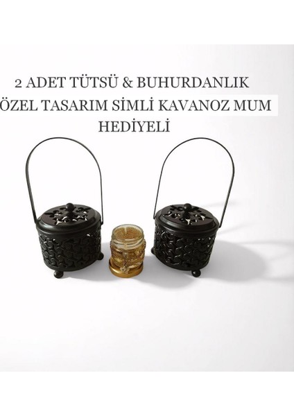 2 Adet Siyah Renk Şık Tasarımlı Metal Tütsü & Buhurdanlık Seti (Simli Mum Hediyeli) MOD10 fiyatları