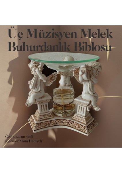 Polyesterden Mamül Dekoratif Simli Kavanoz Mum Hediyeli Altın Renkli Boğa Biblosu