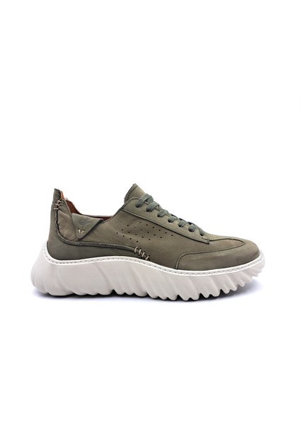 M21337 Hakiki Nubuk Deri Boost Foam Yüksek Taban Haki Yeşil Erkek Günlük Sneaker Ayakkabı