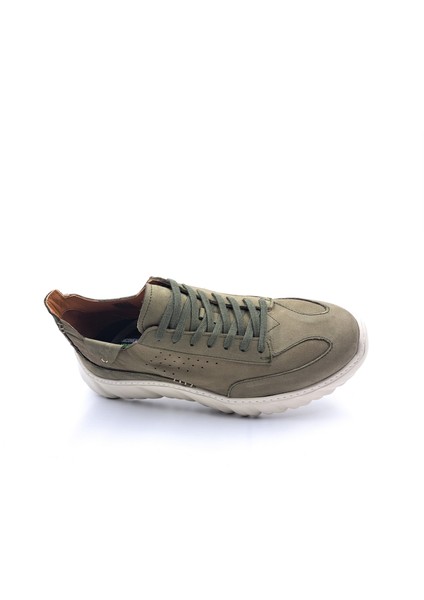 M21337 Hakiki Nubuk Deri Boost Foam Yüksek Taban Haki Yeşil Erkek Günlük Sneaker Ayakkabı