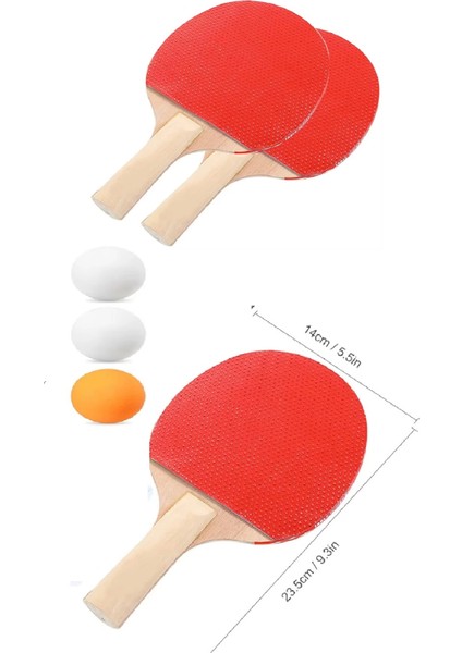 Ping Pong Masa Tenisi Seti Tenis Raketi Seti 2 Raket + 3 Ping Pong Topu Spor Aksesuarları