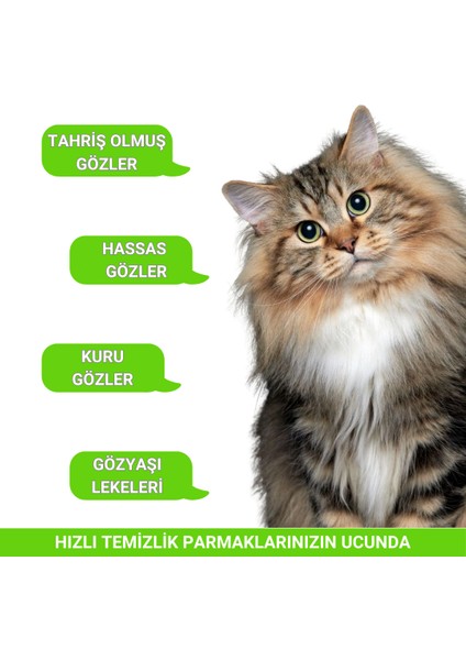 Göz Kulak Temizleme Parmak Mendil Tahriş Giderici Hijyenik Islak Mendil Kedi Köpek Vegan Bitkisel Içerikli 50 Adet