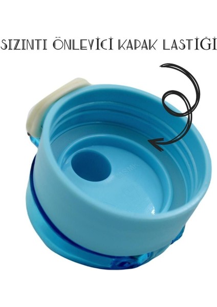 Classical Kilitli Taşıma Askılı Çocuk Matarası 400 ml Mavi