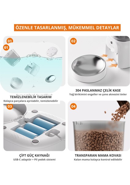 Otomatik Mama Kabı | 4 L | Wıfı | Akıllı | Kedi Köpek
