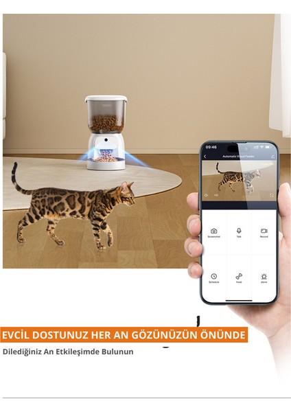 Otomatik Mama Kabı | 4 L | Kameralı | 720 P Hd | Akıllı | Kedi Köpek fiyatları