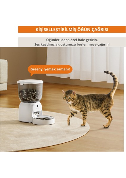 Otomatik Mama Kabı | 4 L | Kameralı | 720 P Hd | Akıllı | Kedi Köpek