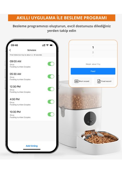 Otomatik Mama Kabı | 4 L | Wıfı | Akıllı | Kedi Köpek fiyatları