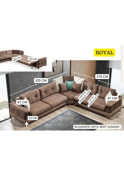 Royal Sandıklı ve Yataklı Köşe Koltuk
