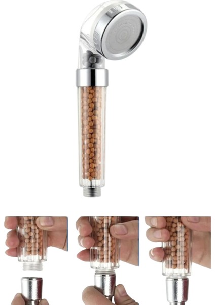 Boncuklu Su Tasarruflu ve Arıtmalı Duş Başlığı- Masajlı Duş Başlığı - Kireç Önleyici Duş Başlığı
