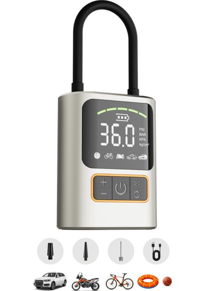 3600 Mah Oto Araç Hava Kompresörü Şarjlı Araç Lastik Poması / Motosiklet / Scooter / Bisiklet