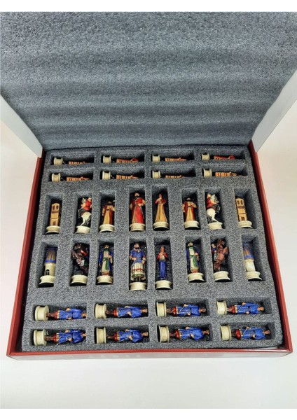 Osmanlı-Ingiliz Temalı Lüks Satranç Figürleri Büyük Boy Şah 12 cm (Sadece Figür)