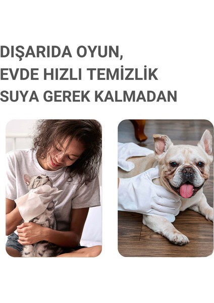Eldiven Islak Mendil Tek Kullanımlık Yüz Göz Kulak Ağız Pati Arka Bölge Temizliği Kolay Taşıma Kedi Köpek 6 Adet