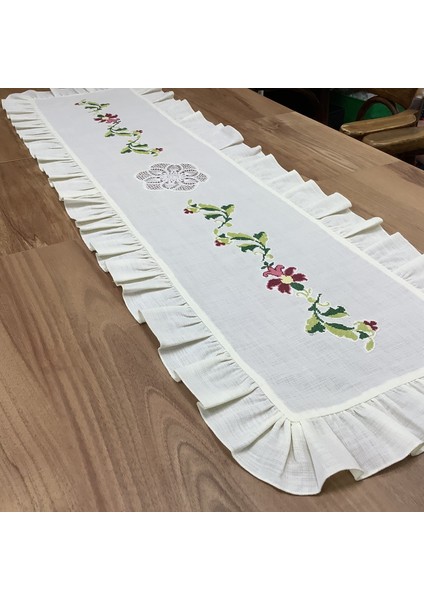 Kaneviçeli & Fırfırlı& El Dantelli Runner- 40 * 130 cm