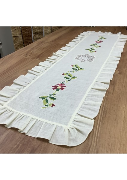 Kaneviçeli & Fırfırlı& El Dantelli Runner- 40 * 130 cm indirimleri