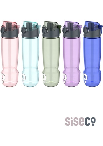 Porto D65D Şeffaf 650 ml Tritan Somon Suluk, Su Şişesi, Sporcu Matara - Bpa Içermez
