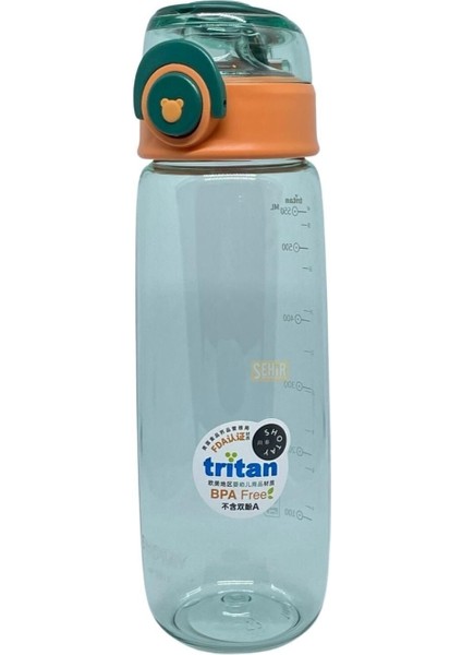 650ML Yeni Koleksiyon Sevimli Ayıcık Rahat Içim Ölçü Skalalı Tritan Su Matarası