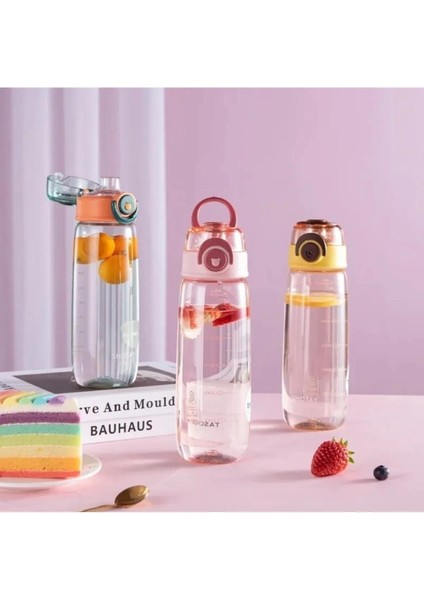 650ML Yeni Koleksiyon Sevimli Ayıcık Rahat Içim Ölçü Skalalı Tritan Su Matarası