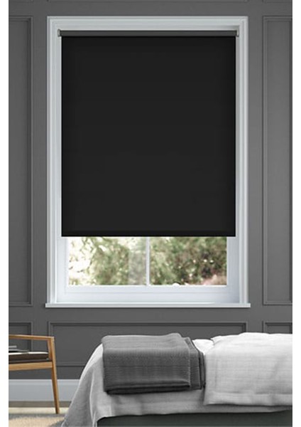 Blackout Karartma Zebra Stor Güneşlik Polyester Perde Siyah BP118