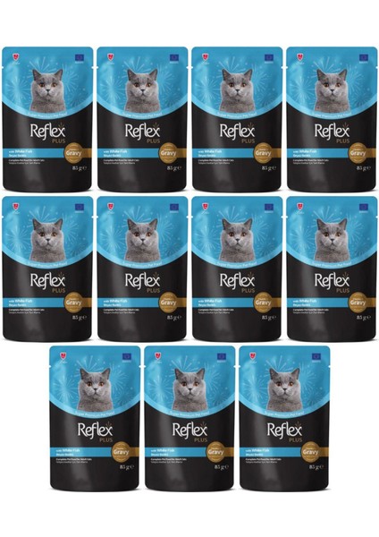 Plus Sos Içinde Parça Balık Etli Yetişkin Kedi Konservesi 85gr - 11 Adet