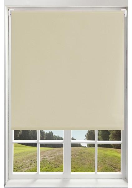 Blackout Karartma Zebra Stor Güneşlik Polyester Perde Koyu Krem BP104