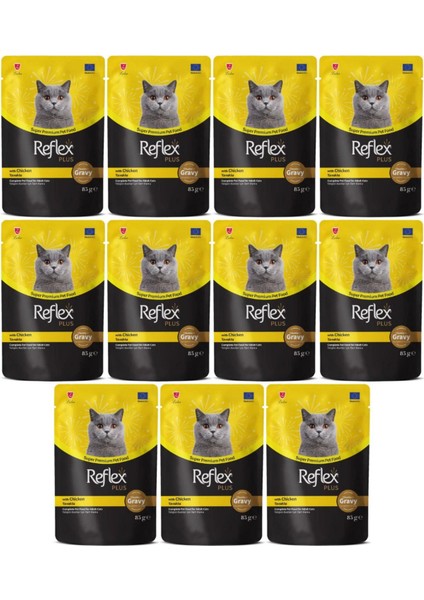 Plus Sos Içinde Parça Tavuk Etli Yetişkin Kedi Konservesi 85GR - 11 Adet