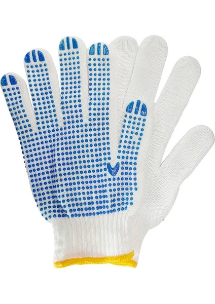 Pvc Mavi Lastik Noktalı İş Eldiveni (5 Çift)