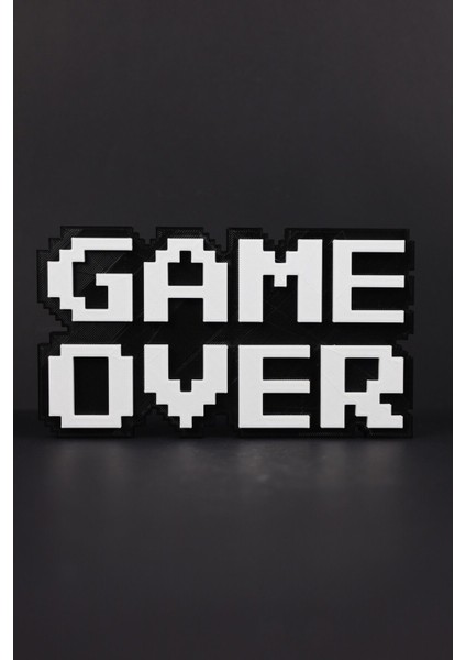 Game Over - 8-Bit - 3 Boyutlu Tabela - 20 cm x 11.5 cm x 1.5 cm