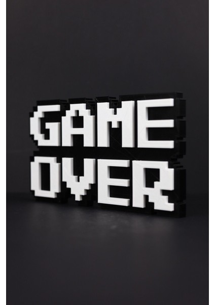 Game Over - 8-Bit - 3 Boyutlu Tabela - 20 cm x 11.5 cm x 1.5 cm
