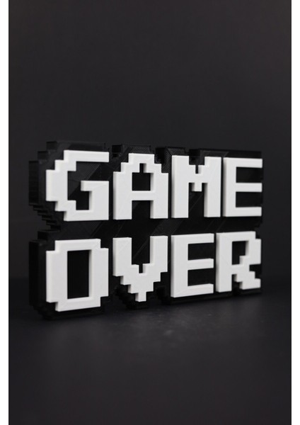 Game Over - 8-Bit - 3 Boyutlu Tabela - 20 cm x 11.5 cm x 1.5 cm