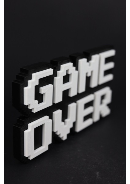 Game Over - 8-Bit - 3 Boyutlu Tabela - 20 cm x 11.5 cm x 1.5 cm