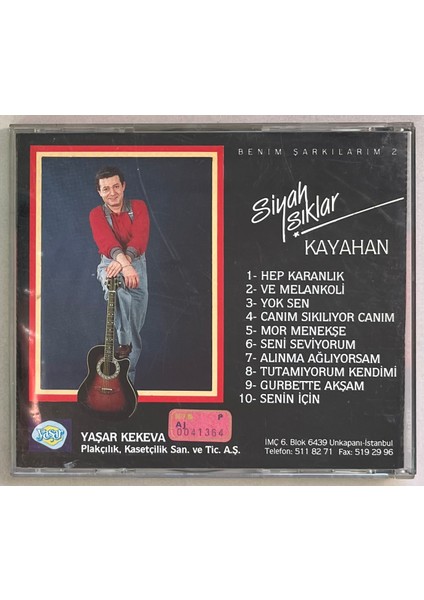 Kayahan Benim Şarkılarım 2 Siyah Işıklar CD (Orjinal 1989 Dönem Baskı Cd)