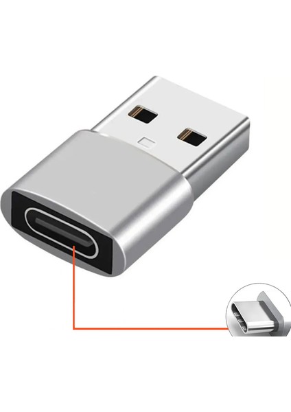 USB Type-C Çevirici Otg Veri Aktarıcı USB - Type C Dönüştürücü Mini Adaptör Type C Kablo Bağlama