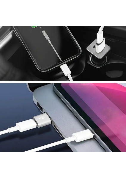 USB Type-C Çevirici Otg Veri Aktarıcı USB - Type C Dönüştürücü Mini Adaptör Type C Kablo Bağlama