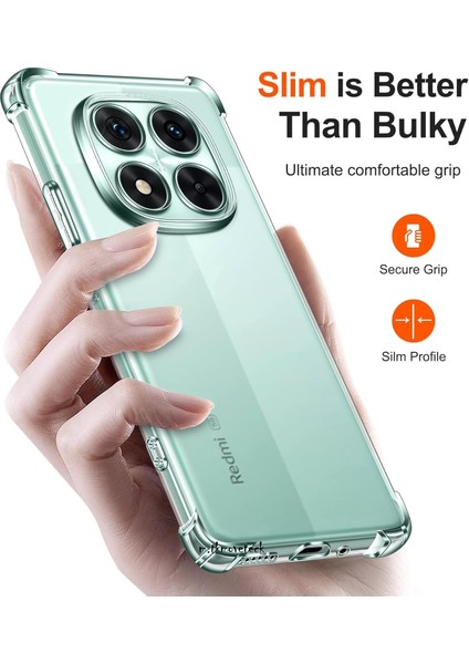 Xiaomi Redmi Note 14 Pro 4g Kılıf Köşe Korumalı Darbeye Dayanıklı Antişok Şeffaf Silikon Pc Kapak